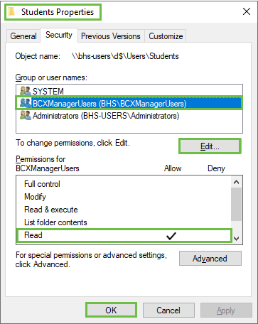 bcx tools non domain admin data server permissions.png