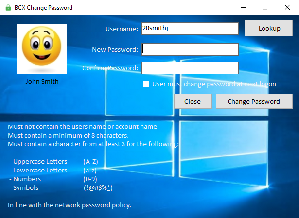 bcx change password personlise example.png